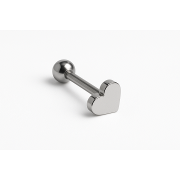 Piercing Aço Cirúrgico Coração Liso