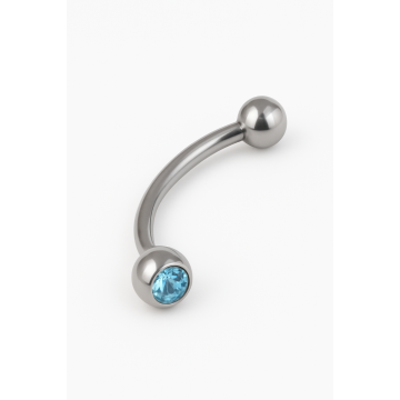 Piercing Aço Cirúrgico Microbell Curvo com Zircônias