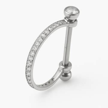 Piercing Aço Cirúrgico Argola Carrê 1 Fileira c/ Zircônias