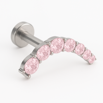 Piercing Titânio Cluster 7 Zircônias