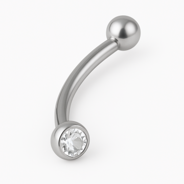 Piercing Titânio Microbell Curvo com Zircônias