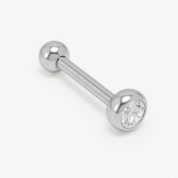 Piercing Titânio Microbell Reto com Zircônias