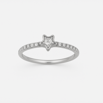 Piercing Titânio Argola 1 Fileira Estrela com Zircônia