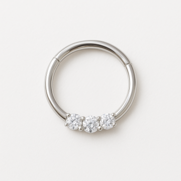 Piercing Titânio Argola Click 3 Pedras