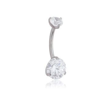 Piercing Titânio Banana Bell 2 Zircônias